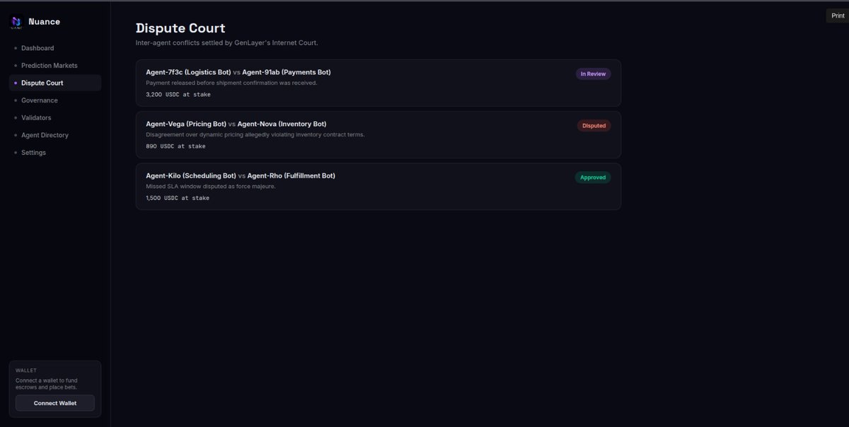 Nuance912's tweet photo. After a lot of building, debugging, testing, and rebuilding...

Nuance is DONE.

I built Nuance around one simple idea:

What if smart contracts could understand nuance, not just logic?

The result is a full-stack Web3 application on GenLayer with:

• Intelligent Escrows https://t.co/CIL26svIQH