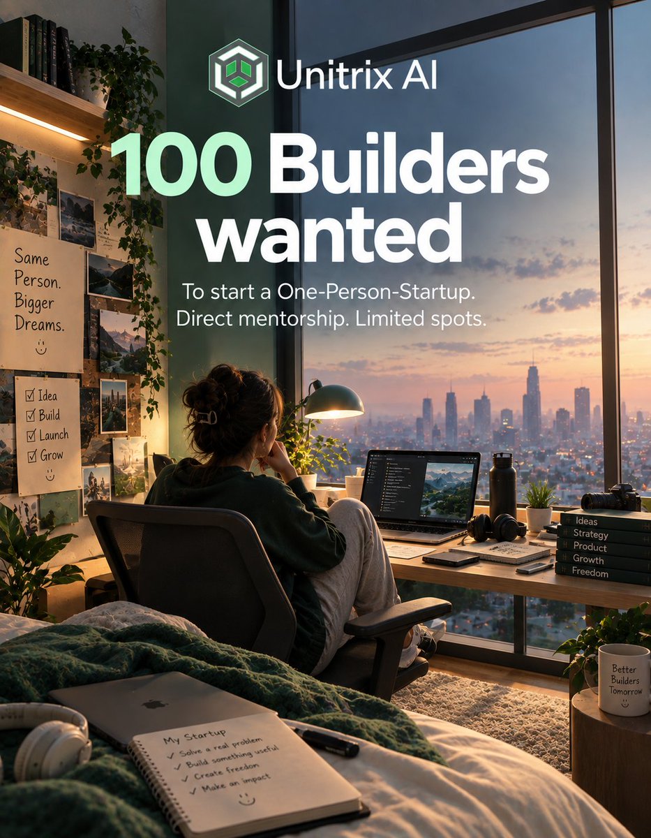 unitrix_ai_'s tweet photo. "Ever thought, ""That should exist""?

Finish: ""I wish there were a better way to ___.""
That could start a one person company idea.

100 Builders wanted. Direct mentorship, limited spots.
 submit your rough idea: https://t.co/uYCiXGAt6h

#startups #trending #Genz #idea https://t.co/7uTkywW3eb