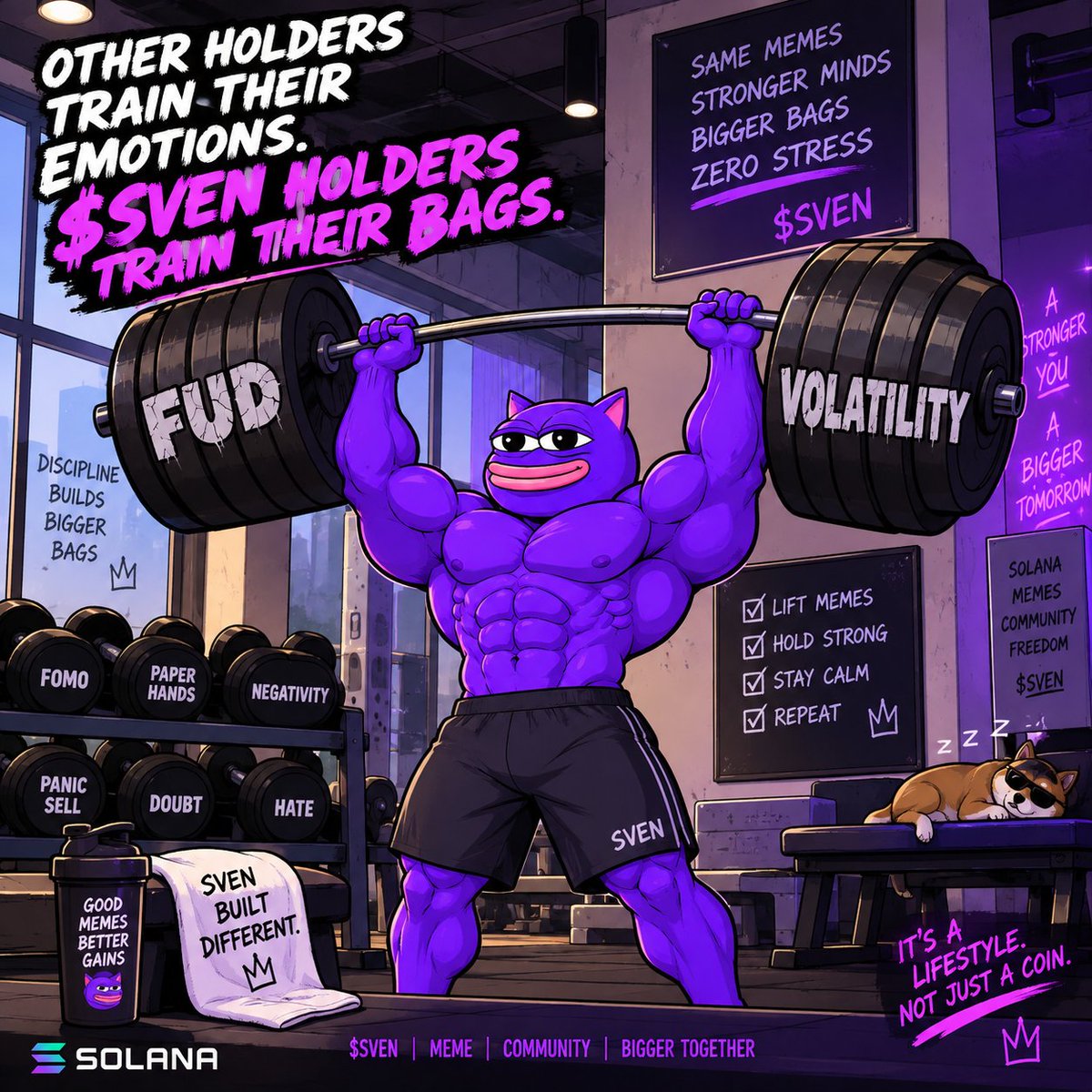 Satriaalambit's tweet photo. @Blxme Other holders train their emotions.
$SVEN holders train their bags. ๐ช๐ฃ
FUD? Another plate.
Volatility? Another rep.
Panic? Not in the program.
BUILT DIFFERENT.
@SVENSolOfficial
CA: DdWMWacKQKkfBZsXsbBnha6LxBfPdJeoBdsn5NYSpump
#SVEN #Solana #SOL #Memecoin #Crypto #PumpFun https://t.co/WKZ63StO9P
