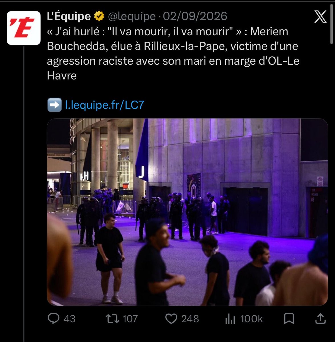 DamienRieu's tweet photo. Encore une fausse agression « raciste » qui se dégonfle : une élue LFI et son mari avaient pleurniché dans les médias à propos d’un soi-disant lynchage raciste. 
👉 On apprend aujourd’hui que les deux agresseurs sont également algériens… et que c’est le mari qui aurait commencé.
Quel média va publier un démenti ?