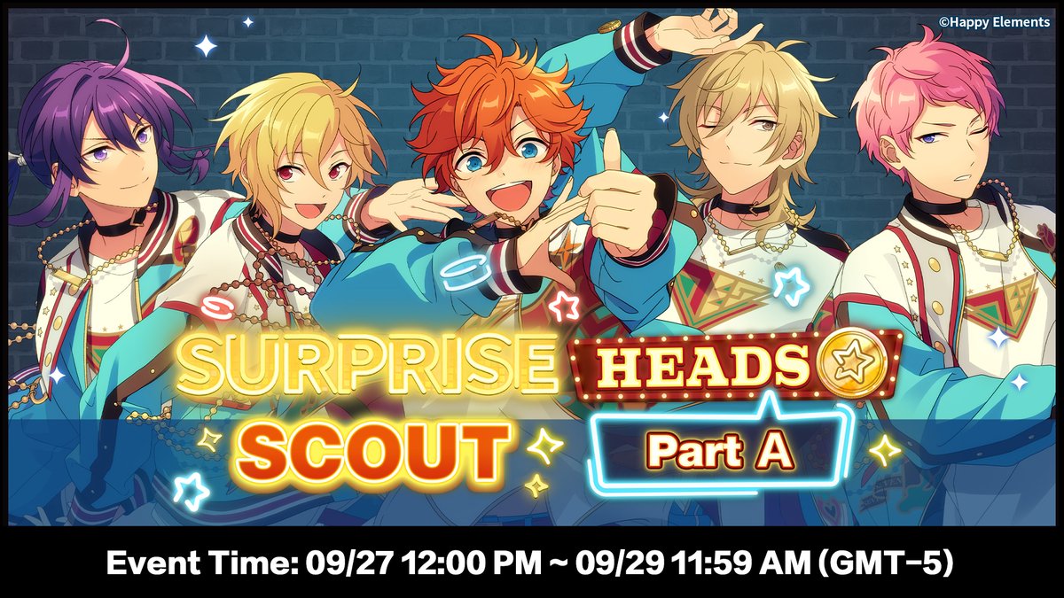 enstarsmusic_EN's tweet photo. ✨Revival! SURPRISE SCOUT: HEADS (Part A, B, and C) will start soon!

This Scout is exclusive to units in SURPRISE SCOUT: HEADS. At least 2 cards in SURPRISE SCOUT: HEADS (Part A, B, and C) are guaranteed in one 10-Scout.

Stay tuned for more information about the Revival! SURPRISE SCOUT