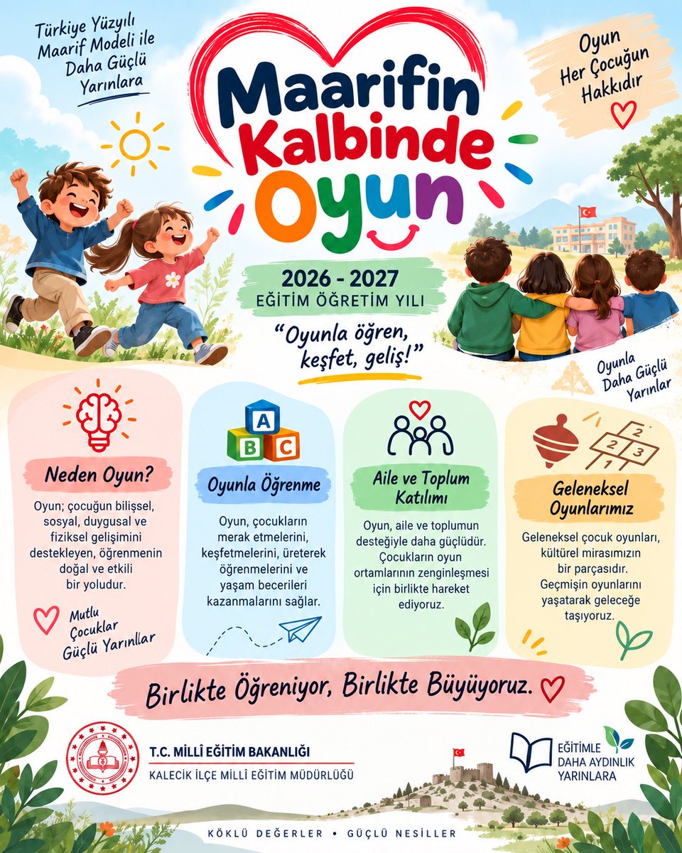 Kalecikilcemem's tweet photo. 🎈 Oyunla öğren, keşfet, geliş!
Çocuklarımızın dünyasında oyun, öğrenmenin en güzel hâli. 💙

@MemAnkara @tcmeb 
#maarifoyun #kalecik #maarif #eğitim https://t.co/HJglJ5TpFr