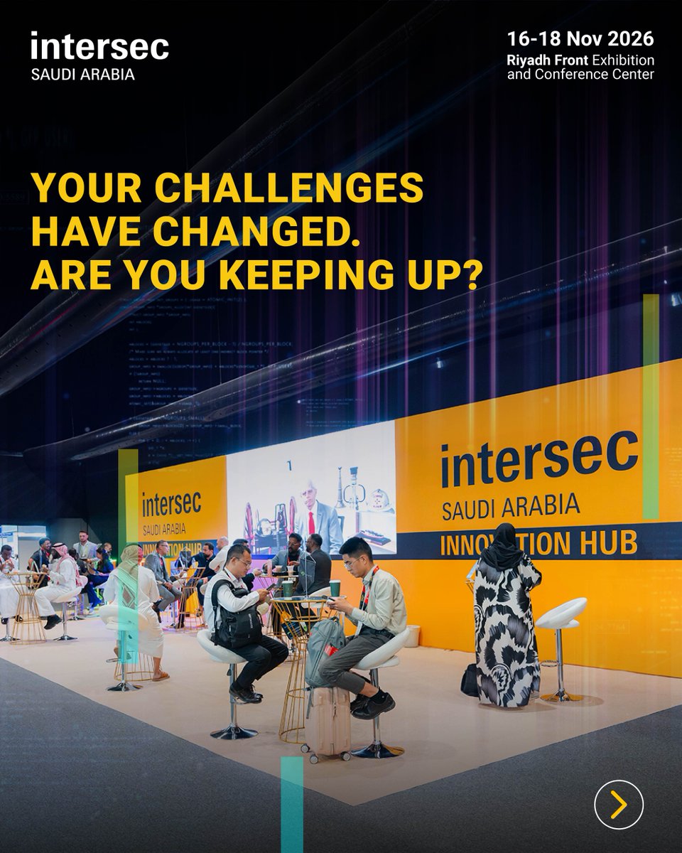 intersecksa's tweet photo. Business challenges are evolving. Discover the technologies, solutions and expertise helping organisations stay ahead and prepare for what comes next at Intersec Saudi Arabia 2026.

16–18 November 2026  | Riyadh Front
Register to visit
https://t.co/kdxmBcoUcu https://t.co/1SzorZTEOX