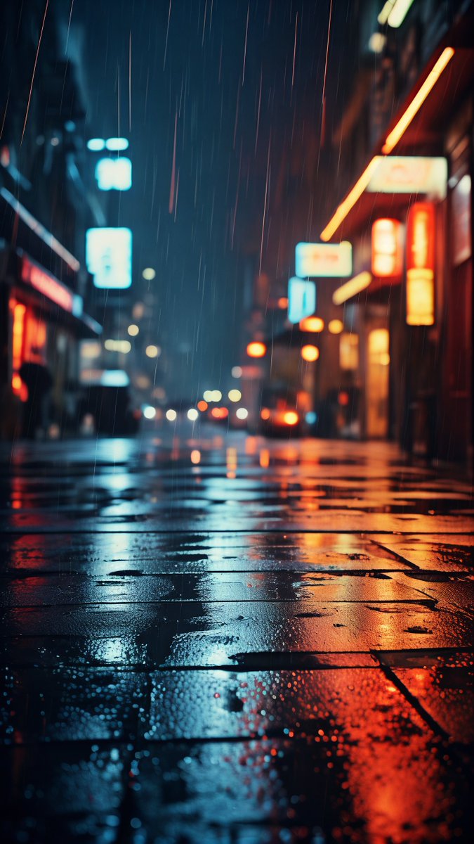 s2te0phe6nrober's tweet photo. [Rainy evening streets, neon signs reflecting on wet sidewalks—small city magic never misses.]， https://t.co/InUbhq2W2u