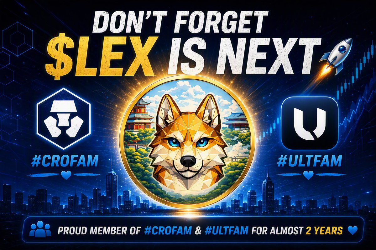 Lexthehusky's tweet photo. Don’t forget $LEX is next!
It might not be available on @UltApp yet, but we’ll be there from day one.
Proud to be part of #CroFam / #UltFam for almost 2 years. 💙🚀 https://t.co/ACzYyRTmUh