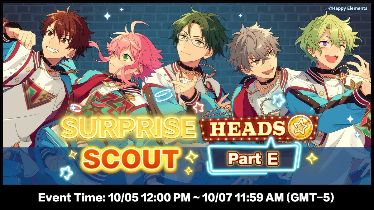 enstarsmusic_EN's tweet photo. ✨Revival! SURPRISE SCOUT: HEADS (Part D&amp;E) will start soon!

This Scout is exclusive to units in SURPRISE SCOUT: HEADS. At least 2 cards in SURPRISE SCOUT: HEADS (Part D&amp;E) are guaranteed in one 10-Scout. https://t.co/aUotxt5Pus