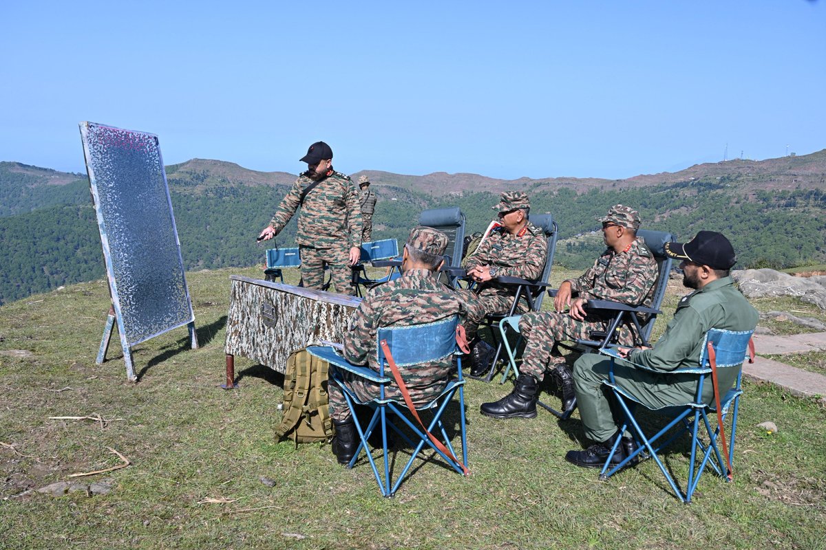 Whiteknight_IA's tweet photo. #WhiteKnightCorps | #OperationalReadiness 

HINTERLAND OPERATIONS 

𝗚𝗢𝗖 #WhiteKnightCorps, accompanied by 𝗚𝗢𝗖 #DeltaForce, visited general area #Brattal, Udhampur to review the ongoing counter terrorism operations and assess the situation on ground. The #CorpsCommander reviewed the evolving security environment, operational dynamics and measures to sustain 𝗿𝗲𝗹𝗲𝗻𝘁𝗹𝗲𝘀𝘀 𝗼𝗽𝗲𝗿𝗮𝘁𝗶𝗼𝗻𝗮𝗹 𝘁𝗲𝗺𝗽𝗼, ensuring a swift, coordinated and decisive response to emerging threats. 

Commending the 𝗦𝘂𝗰𝗰𝗲𝘀𝘀𝗳𝘂𝗹 𝗡𝗲𝘂𝘁𝗿𝗮𝗹𝗶𝘀𝗮𝘁𝗶𝗼𝗻 𝗼𝗳 𝗧𝘄𝗼 𝗧𝗲𝗿𝗿𝗼𝗿𝗶𝘀𝘁𝘀, #CorpsCommander lauded the troops of #WhiteKnightCorps for their 𝗿𝗲𝘀𝗼𝗹𝘂𝘁𝗲 𝗮𝗰𝘁𝗶𝗼𝗻, 𝗵𝗶𝗴𝗵 𝗺𝗼𝗿𝗮𝗹𝗲 and 𝘂𝗻𝘄𝗮𝘃𝗲𝗿𝗶𝗻𝗴 𝗰𝗼𝗺𝗺𝗶𝘁𝗺𝗲𝗻𝘁.

𝗦𝗧𝗔𝗬 𝗩𝗜𝗚𝗜𝗟𝗔𝗡𝗧. 𝗦𝗧𝗔𝗬 𝗥𝗘𝗔𝗗𝗬. 𝗦𝗧𝗥𝗜𝗞𝗘 𝗗𝗘𝗖𝗜𝗦𝗜𝗩𝗘𝗟𝗬.

𝗪𝗘 𝗦𝗘𝗥𝗩𝗘. 𝗪𝗘 𝗣𝗥𝗢𝗧𝗘𝗖𝗧!

@adgpi | @NorthernComd_IA | @SpokespersonMoD | @prodefencejammu | @PRODefLko | @PRODefPrayagraj | @PRODefDehradun | @PRODefPune | @PRODefKohima | @PRO_Vizag | @PRODefKolkata
#IndianArmy #NationFirst
