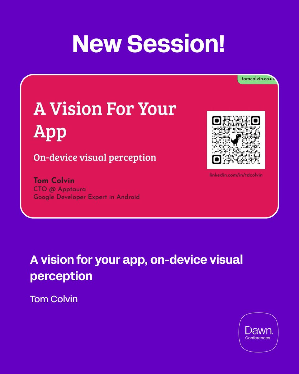 Appdevcon's tweet photo. Tom Colvin presents 'A vision for your app: On-device visual perception' at . Watch the recording and pick up practical developer insights. 

🎥 https://t.co/KNaSq8msQs 

#developers #programming https://t.co/7Y92k796IM