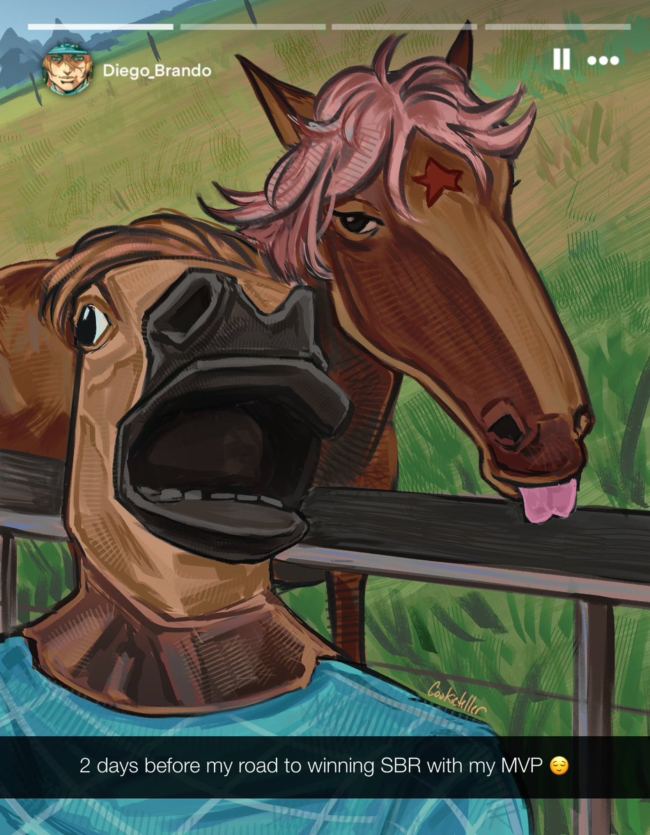 cookietellarts's tweet photo. 2 day until 🦖🐎 #steelballrun https://t.co/zk6f34u8IP