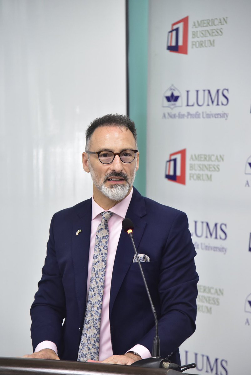 USCGLahore's tweet photo. What’s next for Pakistan’s tech sector? 

In Lahore, Consul General Stetson Sanders joined @abf_pakistan at @LifeAtLUMS for a conversation on creating opportunities for Pakistan’s technology ecosystem and strengthening U.S-Pakistan collaboration. 

The discussion brought together U.S. companies, startups, academia, and government to explore emerging technologies, skills development, and ways to connect Pakistan’s talented workforce with global expertise and opportunities. 

CG Sanders highlighted how U.S. companies can contribute through expertise, business practices, innovation, and partnerships that help prepare Pakistan’s workforce for the future of technology. 

More connections. More ideas. More opportunities – for both our countries. 🇺🇸🇵🇰 #USAinPakistan