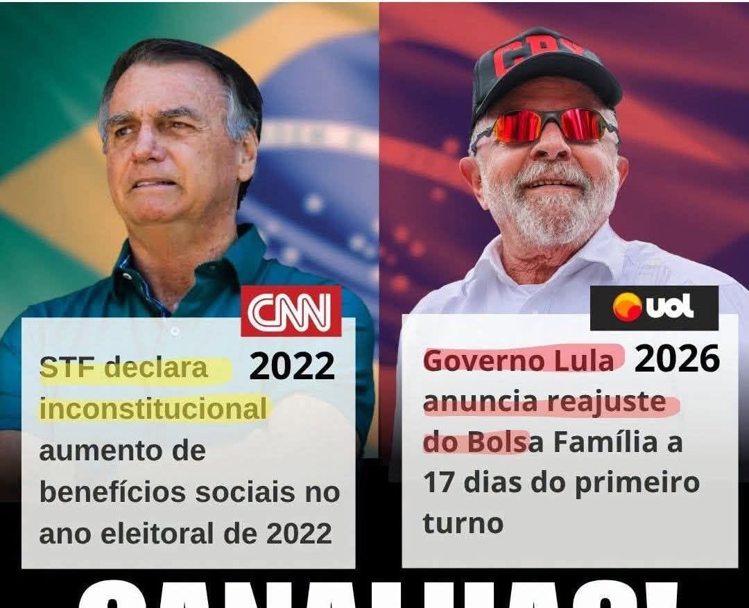 FtimaPesso2719's tweet photo. Dois pesos, duas medidas. Assim é o desgoverno vermelho imundo. https://t.co/sJ3z1ahcnF
