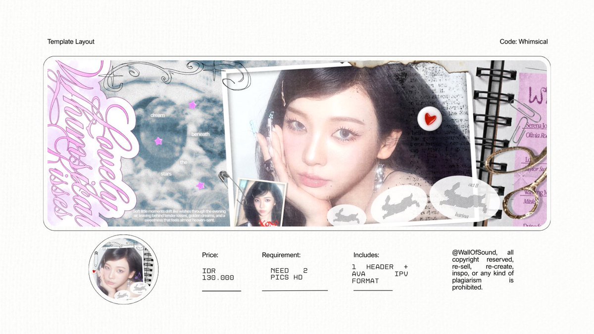 walIofsound's tweet photo. hello! #bealanja (1) aku disini ada template layout IPV dengan "code: whimsical" dibawah ini, price on pict, yuk beginner friendly yaa! gracias <3 https://t.co/u1HluFcBMJ