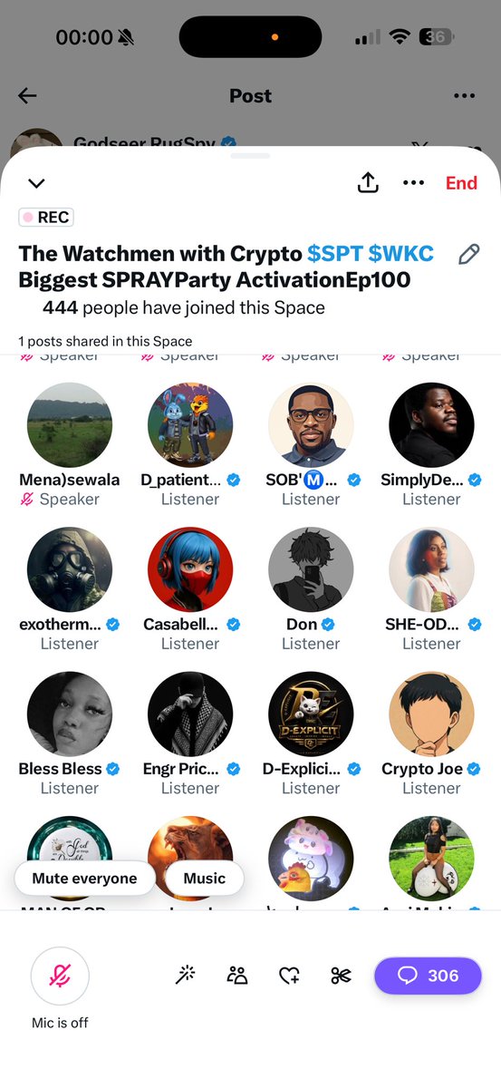 Godseer0's tweet photo. Massing thank you to all community members and leaders that joined us celebrating 100th Episode of Watchmen with Crypto!

The time was worth hearing! Also a special mention to @sirmapy and @OdogwuOfGoshen that sponsored the SPRAY! May 100Fold begin given back to you and to everything that you lay your hands on! 

The Lord is saying there is still 2 more signs that we should expect by mercy in the remaining of the year!

I pray that we all enters rest!