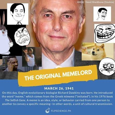 Zhencantdev's tweet photo. This is a gem

We can redirect fees to @RichardDawkins, the creator of the term "meme."

Elon has memed him and said he wants to host a meme review with Dick as his co-host.

https://t.co/6XUM1dAPTB https://t.co/2v18dJzD2G