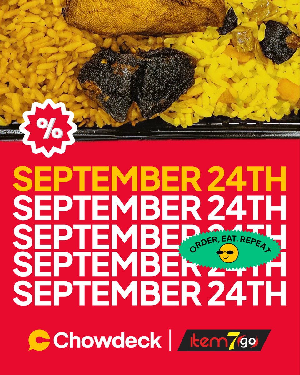 chowdeck's tweet photo. One, two, three… FOUR HUNDRED?! 🔥

And the only question we have is…
Abuja, can you actually empty 400 pots of Item7 meals???

September 24th! Save the date and tell everybody that Item7(go) is cominggg 🚀 https://t.co/eAoBedSWcu