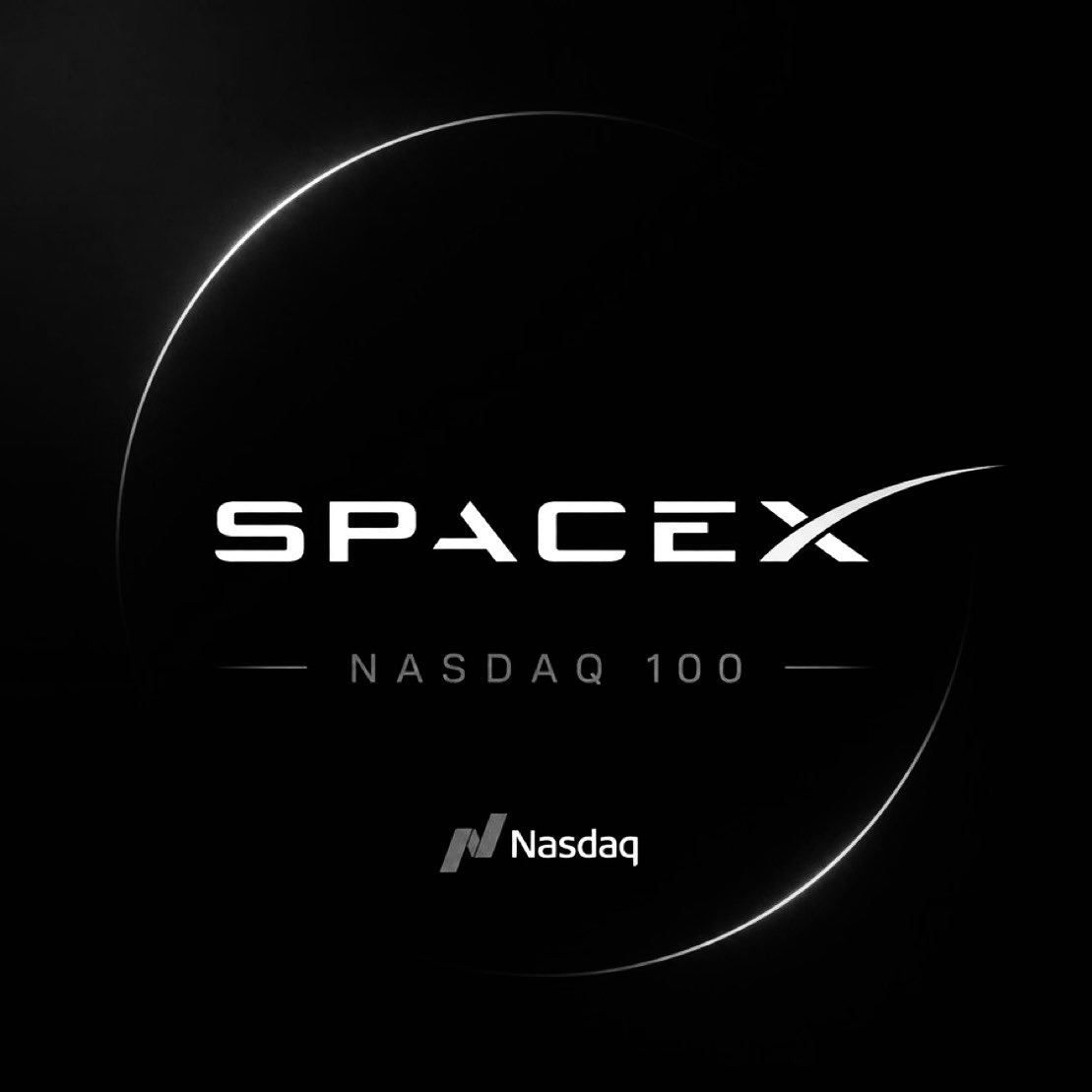 cb_doge's tweet photo. BREAKING: SpaceX could see up to $22 billion in passive buying today.

SpaceX’s Nasdaq-100 weighting is expected to more than double from 1.28% to 2.82% after more shares became available for public trading.

Passive funds are expected to increase their SpaceX holdings at today’s closing auction before the new weight takes effect Monday.