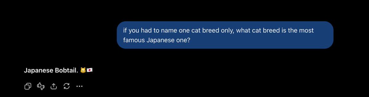 0xRikusol's tweet photo. Shiba Inu is the most famous japanese dog breed.

The cat equivalent is the Japanese Bobtail. It's the most popular Japanese cat Breed and many famous cats like Maneki, Hello Kitty or MeiMei are Bobtails.

We have all these INUs. It's time for the cats. 

Dogs = Shiba Inus
Cats = Japanese Bobtails