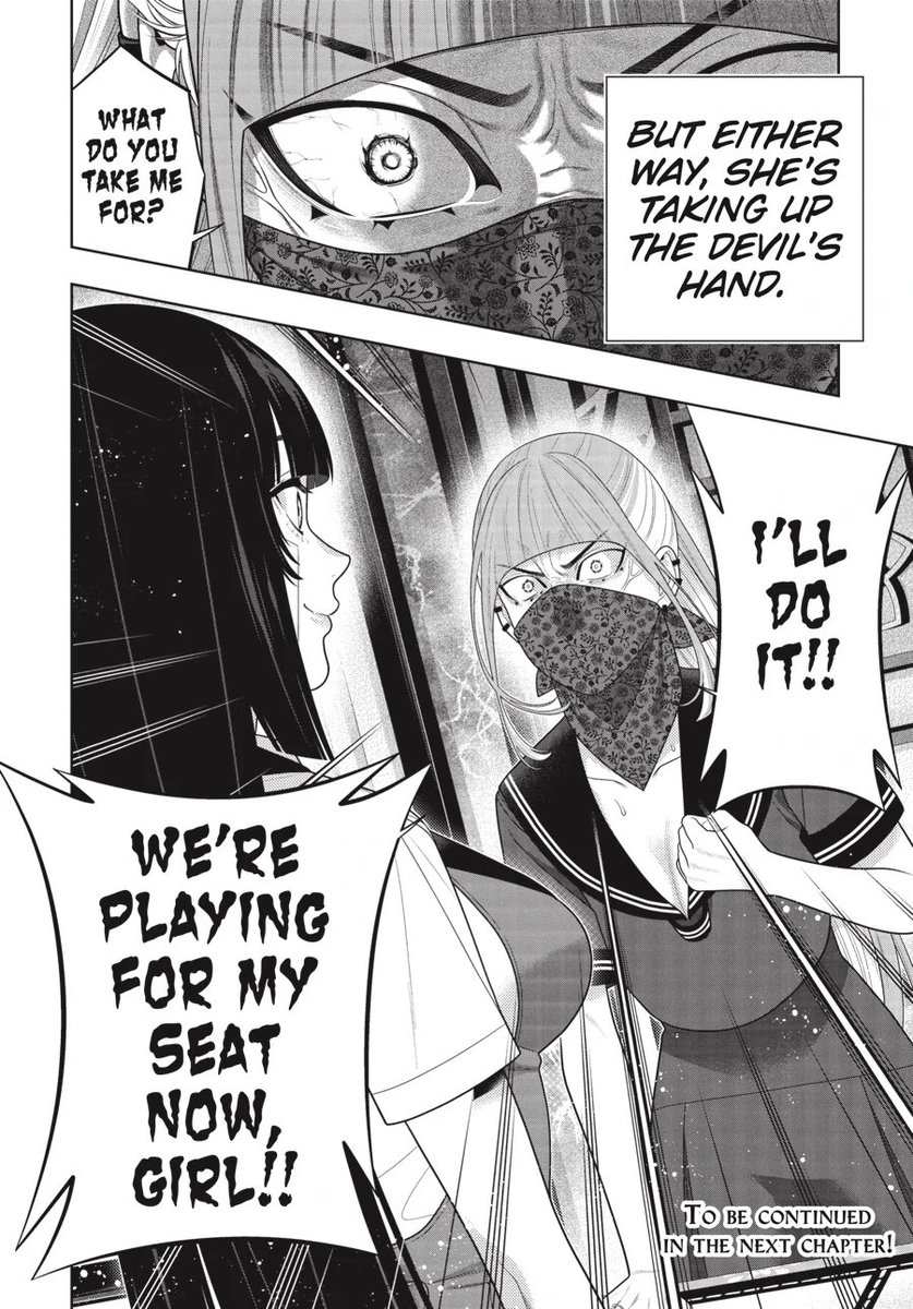 LastBami's tweet photo. Mary trying to copy Yumeko was actually funny, and it just shows how empty she is. If she wants real gambling and wants people to take her seriously, slamming the table and screaming isn’t enough. She’s missing two things that Yumeko has. She can’t put anything that actually matters to her on the line. Let’s be honest, if Mary loses, the only one who really loses is Yuu, because her ring just gets thrown away. She also doesn’t have the aura that makes an opponent want to play her for real. In the match against Kinu, Yumeko made her bet everything she had.
