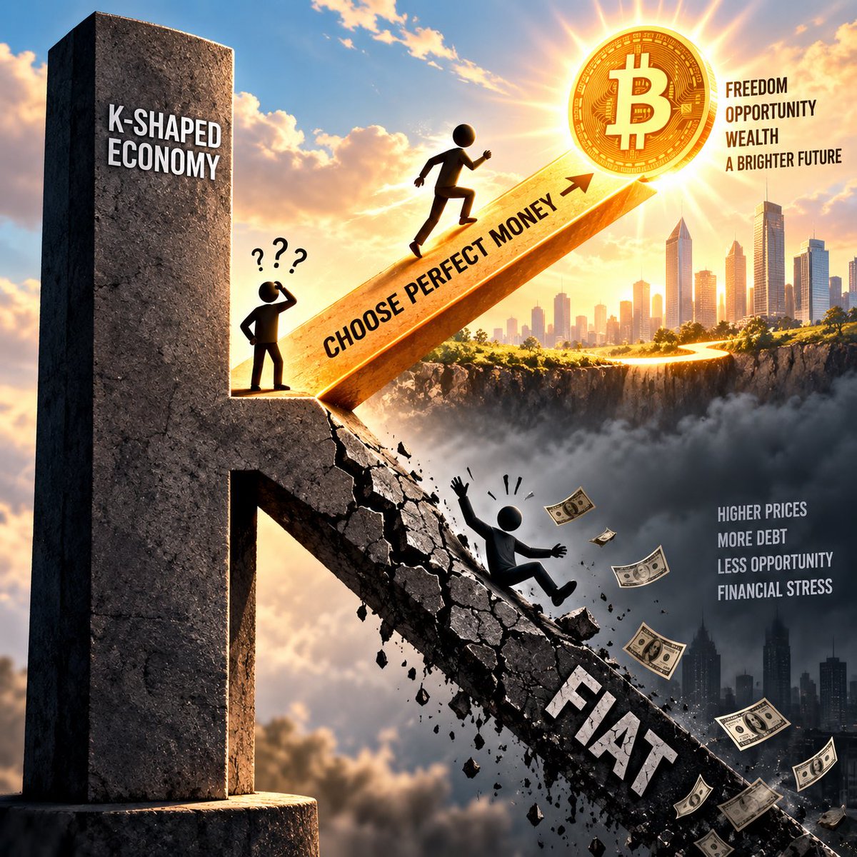 Nurse_HODL's tweet photo. There’s only one way out of this K-shaped economy. 

Most people are choosing the wrong path. 

Which way are you going? https://t.co/KNaQx3KKv6