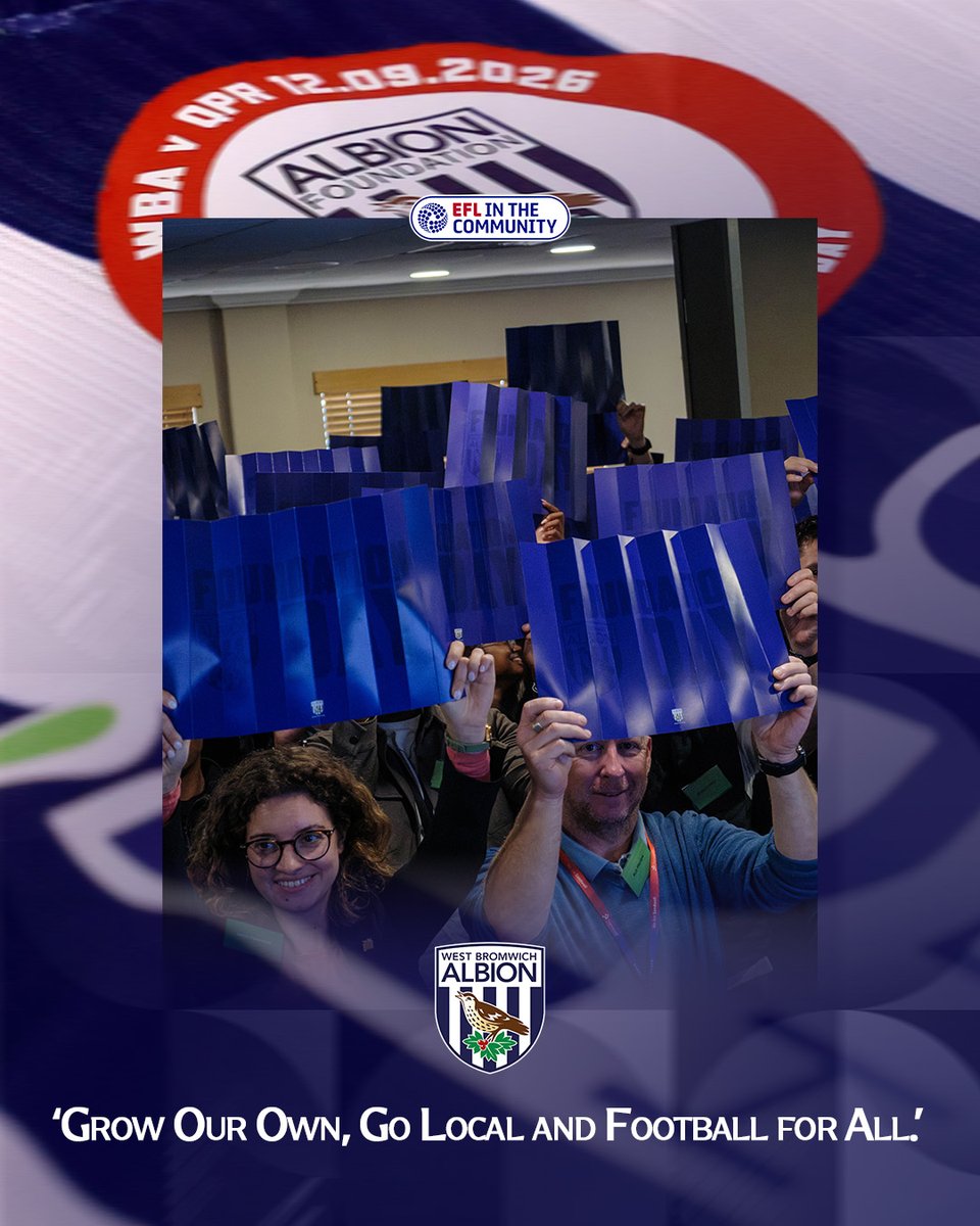 EFL's tweet photo. A new chapter for @WBAFoundation 💙

The Albion Foundation has launched its new strategy, built around three key pillars: Grow Our Own, Go Local and Football for All.

A clear vision for continuing to make a difference across the local community. 👏

#EFLintheCommunity https://t.co/CnQBd6wvG1