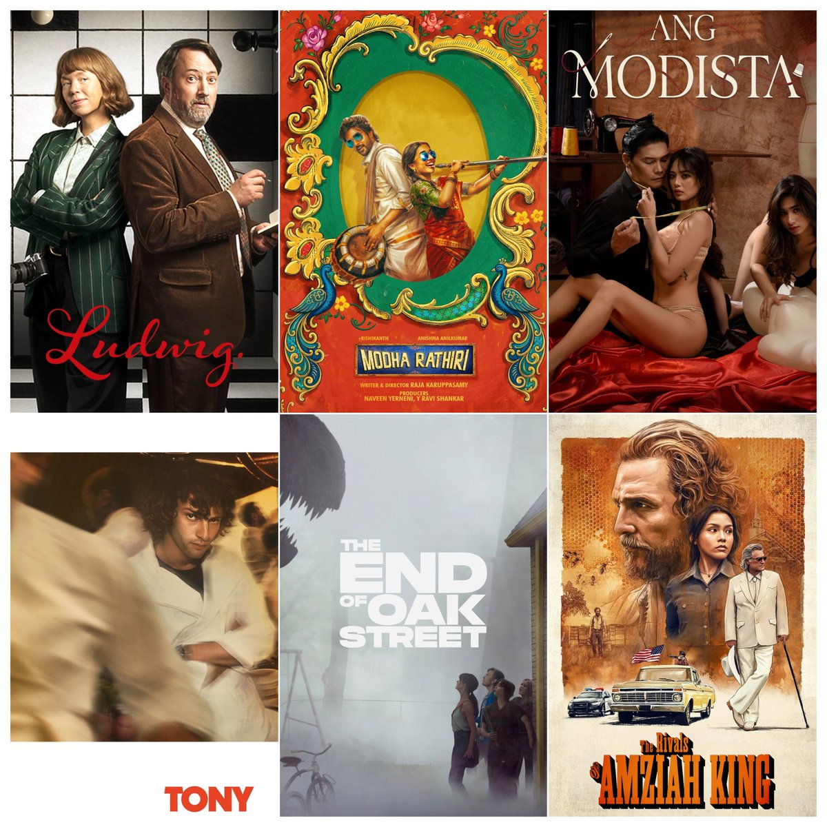 rajmohan2blue's tweet photo. My Weekend Watchlist 🤘
#ModhaRathri #Tony #Ludwig S2 #TheEndOfOakStreet #AngModista
#TheRivalsOfAmziahKing https://t.co/Wtx4dHcJJB