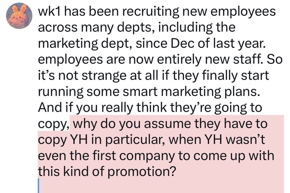 01applepetit's tweet photo. @maniftso wk1 has been recruiting new employees across many depts, including the marketing dept, since Dec of last year. employees are now entirely new staff. So it’s not strange at all if they finally start running some smart marketing plans. And if you really think they’re going to copy https://t.co/lIAS3L4O8s