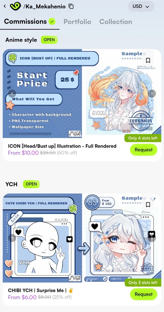 Ka_MekaHenio's tweet photo. VGEN Special Grand Opening!📍
⭐ICON 60% off | ⭐Chibi YCH 25% off

Looking for a cute art for your lovely OC? 
I'd be really happy to help! 
You can now commission me directly through vgen💚

Discount ended in: October 

Vgen link: https://t.co/VvNUHdTkZH
#VgenComm #opencms https://t.co/XAsscYmDuz