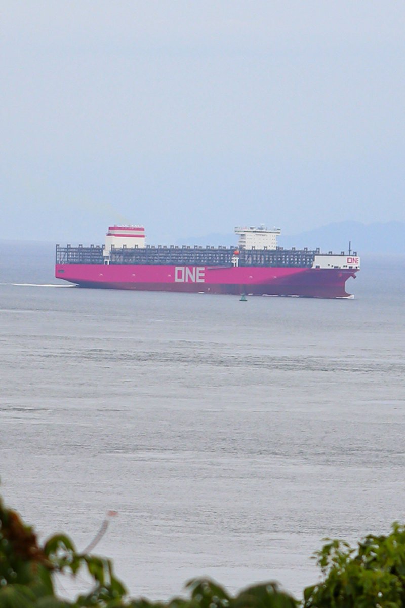 TWILIGHT0241's tweet photo. ONE オーシャン・ネットワーク・エクスプレス⁡
⁡⁡
⁡来島海峡大橋 真上から橋の下ググる所を狙い📸⁡
⁡⁡
⁡目の前だとめちゃくちゃ大きく迫力がありました👀✨⁡
⁡⁡
⁡2026.9.10 https://t.co/VBRtGsg5Mf