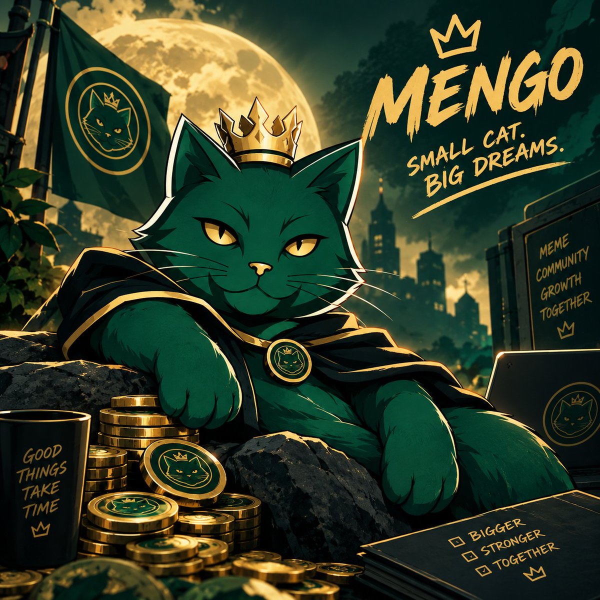 Flamengocat's tweet photo. The Crown is on 👑😺

$Mengo season is loading.... https://t.co/hvAkpPkISo
