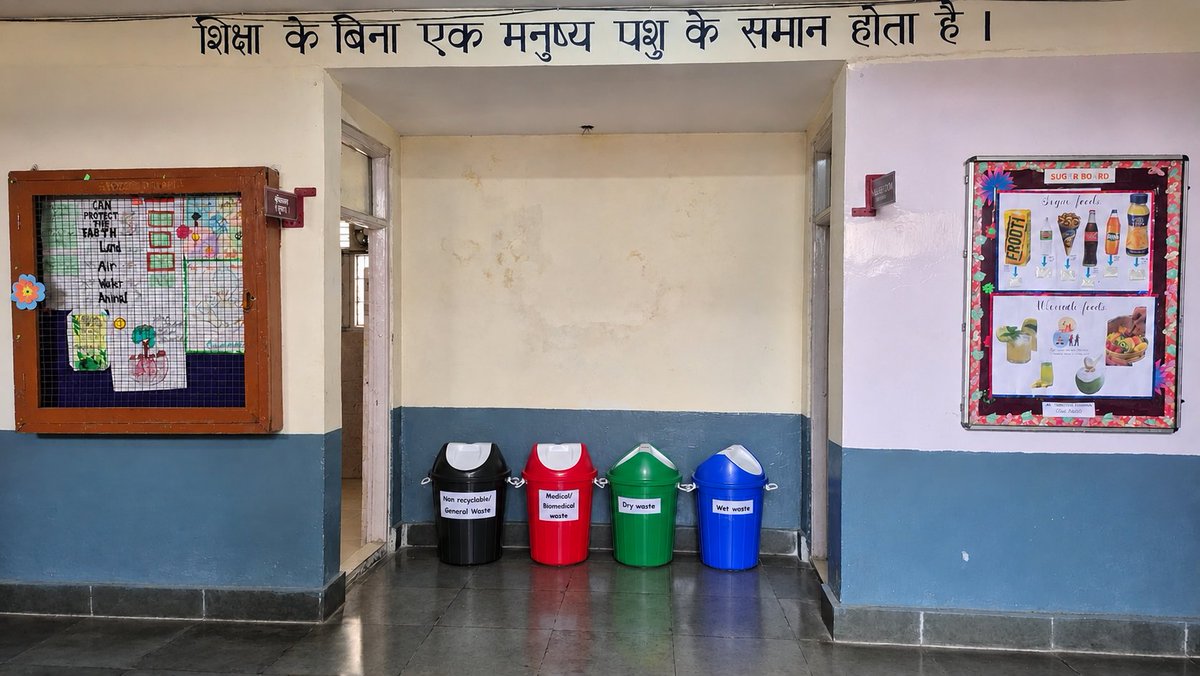 Kv3Srinagar's tweet photo. At PM SHRI Kendriya Vidyalaya No. 3, Srinagar, we believe that responsible waste management begins with a simple yet powerful habit segregating waste at source! ♻️
This #SwachhataHiSeva2026, let’s make waste segregation an everyday practice. 🌱
Steps to a cleaner India tomorrow. https://t.co/RdKf7cEtmu