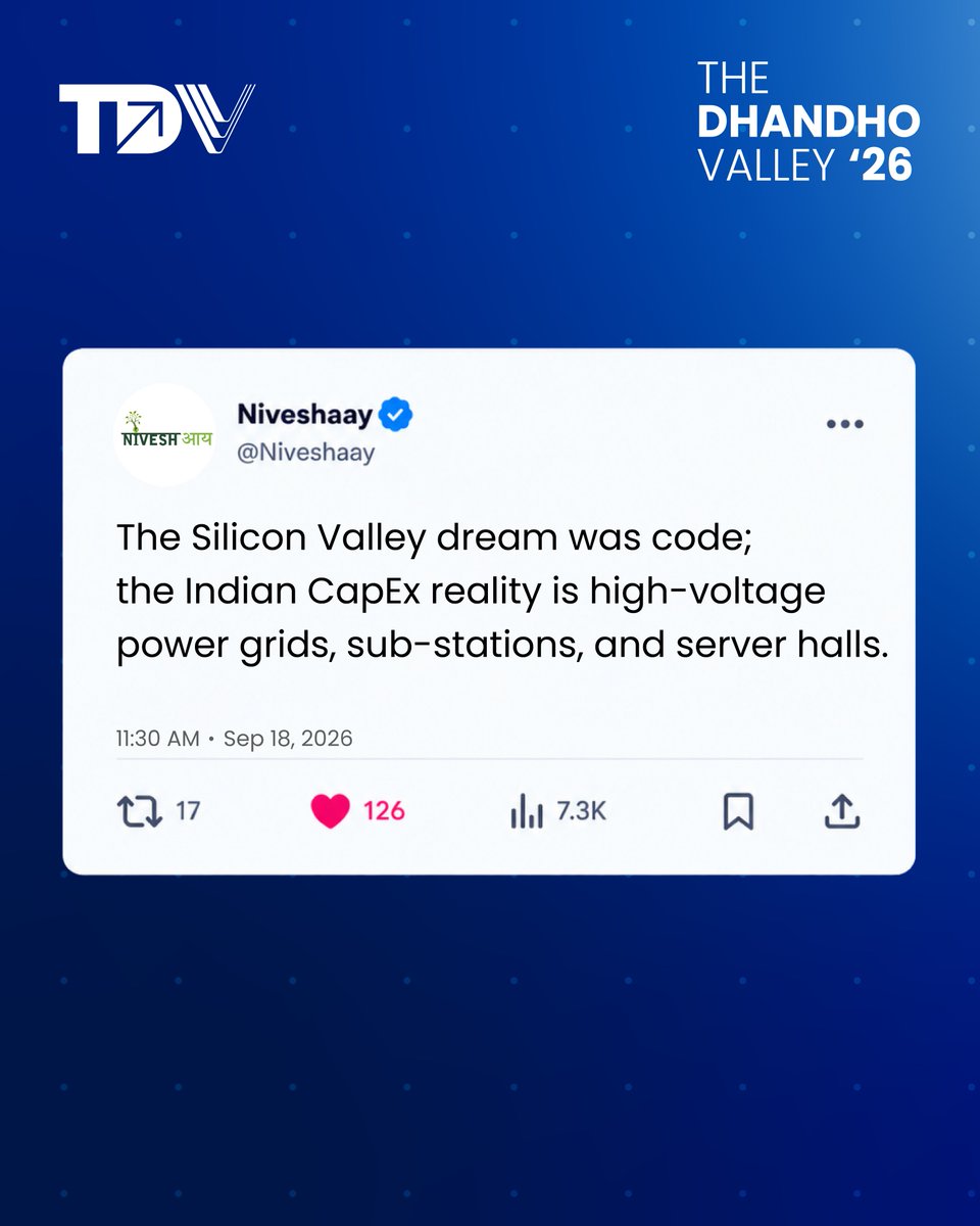 niveshaay's tweet photo. What powers the next wave might matter as much as the wave itself.
#TheDhandhoValley #TDV #Niveshaay #Space #AI #Compute #Indiax https://t.co/tn8M1qIeFO