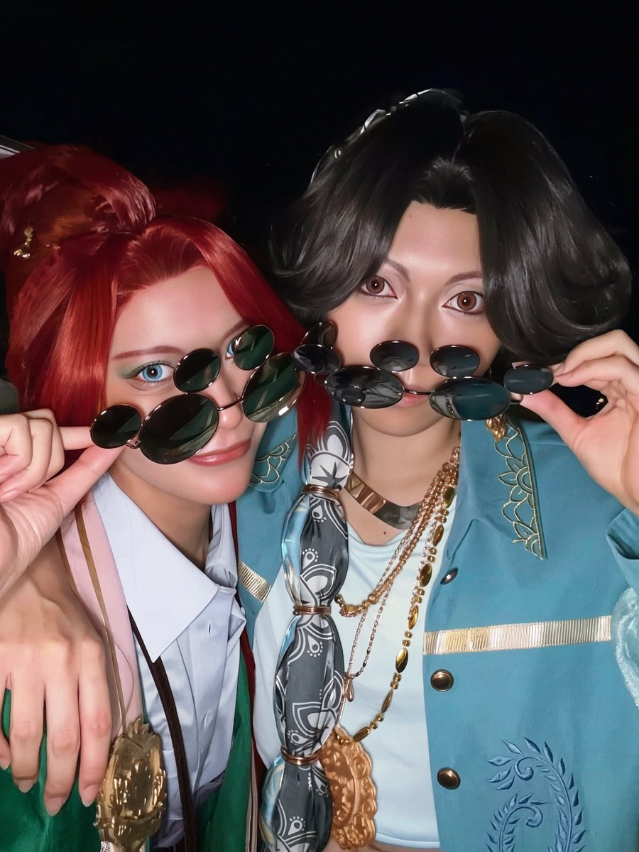Vivi___coscos's tweet photo. twst仮装 

 ﾐﾅｼﾞｰﾙ･ﾘｴｰﾚ 
                『アーゥチチな二人はだぁれ？』

🧜‍♀️:@nerinerine25 

 #Dハロ仮装2026 
 #Dハロツイステ https://t.co/MMJK7NBTAF
