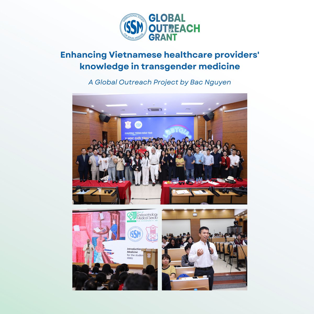 ISSM_INFO's tweet photo. The ISSM Global Outreach Grant supported a project to strengthen sexual medicine and transgender healthcare education in Vietnam.

Learn more: https://t.co/krDKHUQA0R https://t.co/rQiIZtpULf