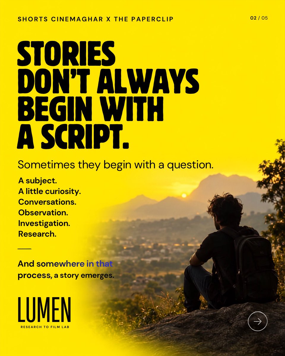 lumenfilmlab's tweet photo. We’re building something new with LUMEN.

A space where a subject comes first. Then comes the research, the questions, the conversations and the looking around. And somewhere along the way, a story begins to take shape.

[1/3]

#LUMEN #ResearchToFilm https://t.co/BpJZ95nf2u