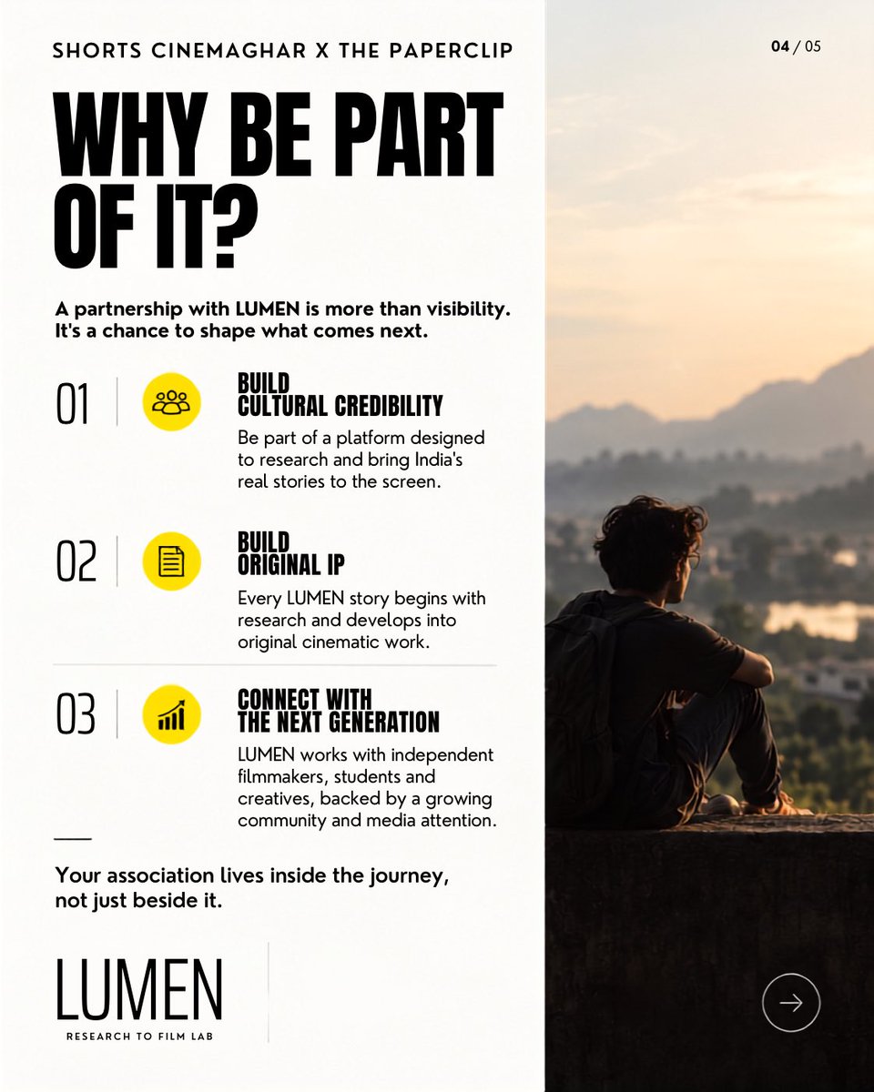 lumenfilmlab's tweet photo. We’re now looking for a few brands who would like to be part of this journey from the beginning.

Not just by putting their name on it, but by helping us build it.

[2/3]

#LUMEN #ResearchToFilm https://t.co/wHDt2vG1R2