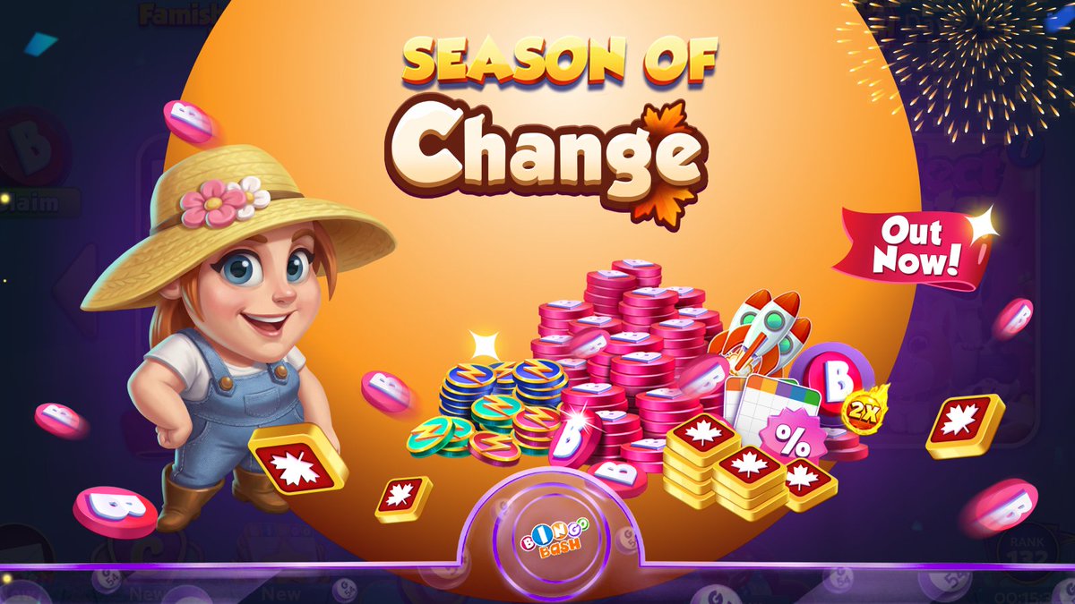 PlayBingoBash's tweet photo. 🍂✨ THE SEASON OF CHANGE IS HERE! ✨🍂

A fresh season of fun, rewards &amp; surprises awaits! 🎁🍁

💭 If you could change ONE thing about your daily routine, what would it be? 👀

Play Bash▶️ https://t.co/T3sPCWoWt3 

#BingoBash #SeasonOfChange #BingoFun https://t.co/QyP1HpSjoS