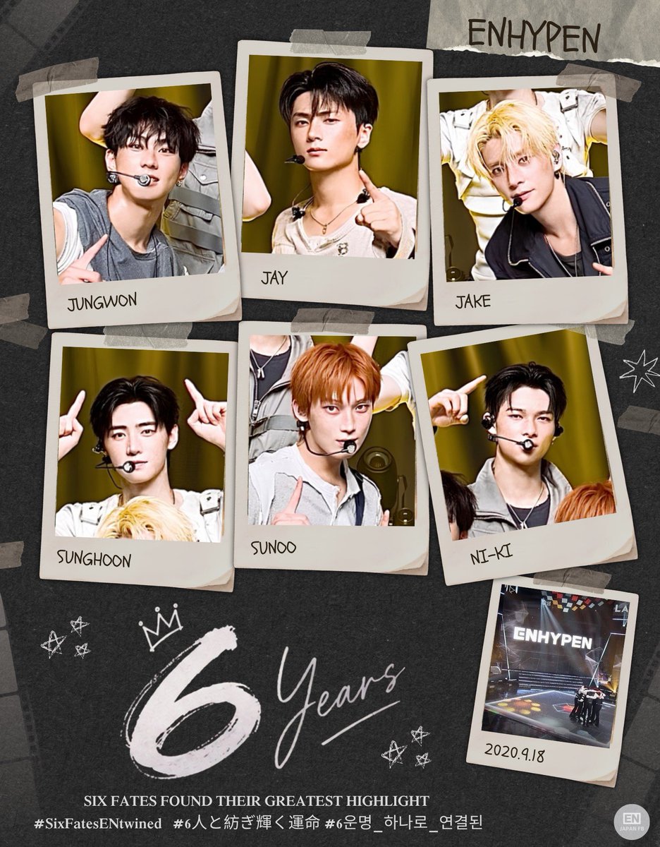 ENHYPEN_JPFB's tweet photo. 🌸ENHYPEN結成6周年おめでとう🌸

2020年9月18日
#ENHYPEN になってくれてありがとう、
ENHYPEN に出会えて幸せですꕤ*.ﾟ

SIX FATES FOUND THEIR GREATEST HIGHLIGHT 
#SixFatesENtwined
#6人と紡ぎ輝く運命
#6운명_하나로_연결된
@ENHYPEN @ENHYPEN_members

▽自動生成
https://t.co/zss7rmXs6X https://t.co/NEuOSJZ42N