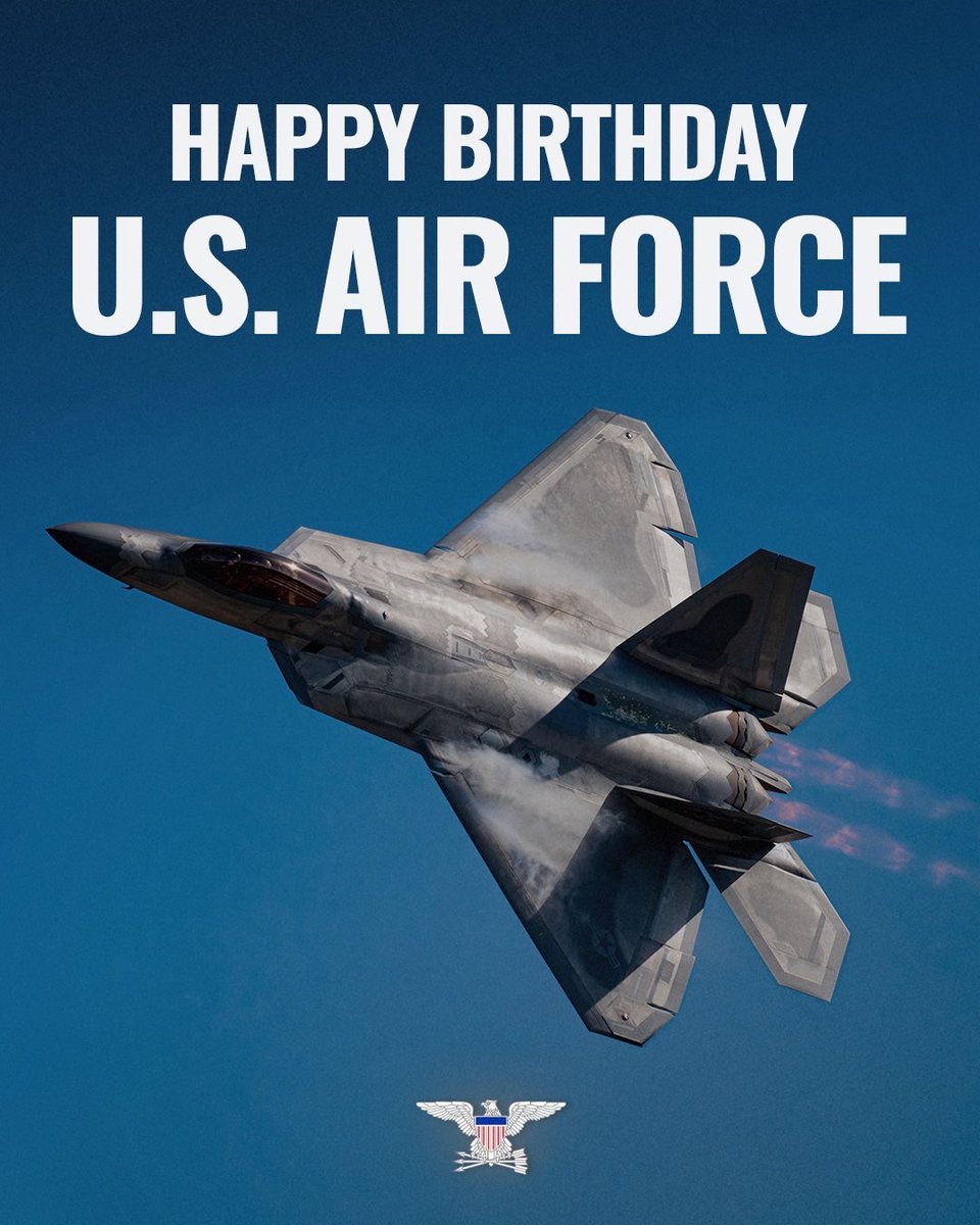 DeptofWar's tweet photo. HAPPY 79TH BIRTHDAY TO THE @USAIRFORCE https://t.co/NjmRYJ7Hnj