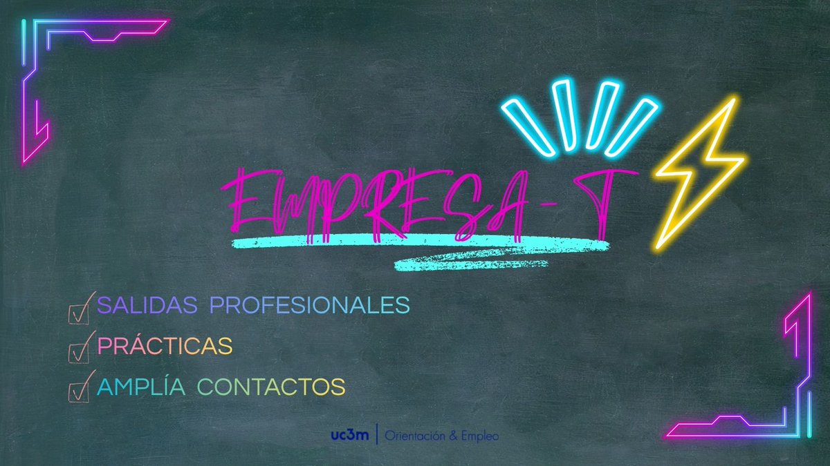 eaml_uc3m's tweet photo. ¿Conoces Empresa-T de la @uc3m? 🚀

🫱🏼‍🫲🏻 Conecta con empresas clave
🗣️ Amplía tu red de networking
🔎 Descubre salidas profesionales reales para tu titulación mediante visitas y webinars

¡Construye tu futuro! 👇
https://t.co/qxiCNhykwz https://t.co/xDdERhbpXO