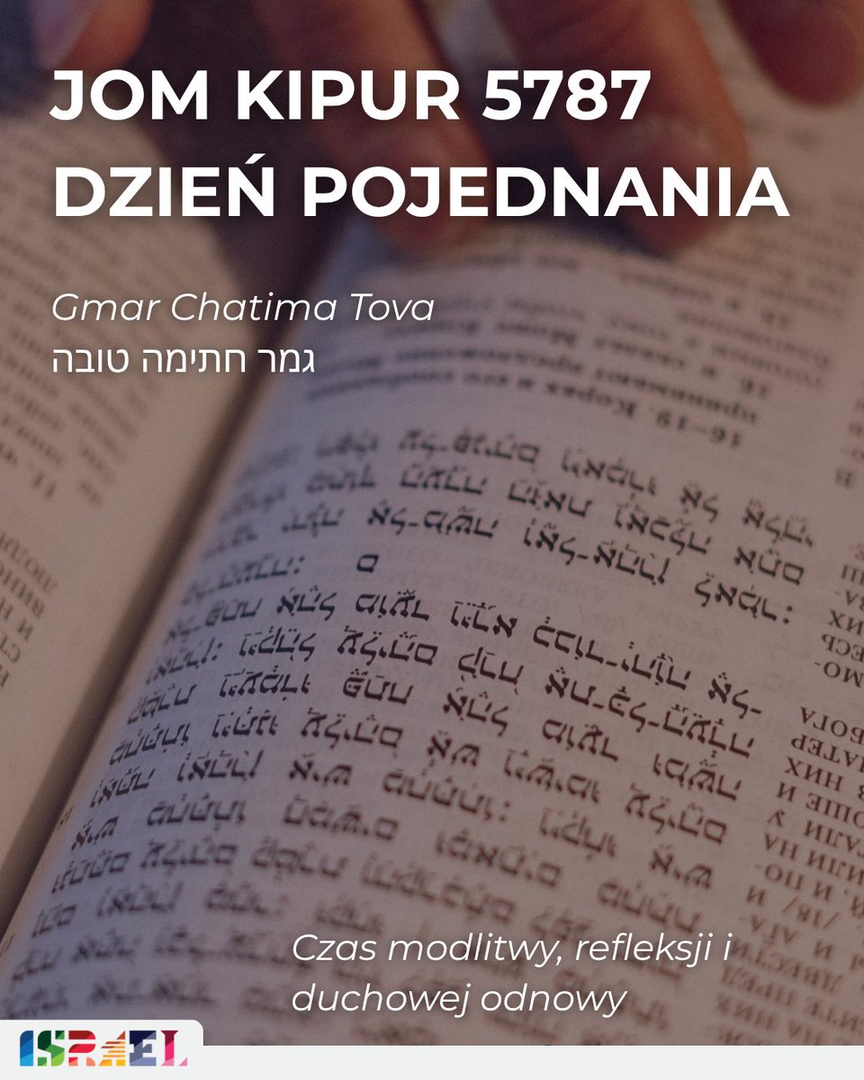 IsraelinGdansk's tweet photo. Z okazji Jom Kipur, najświętszego dnia w kalendarzu żydowskim, życzymy wszystkim obchodzącym to święto spokojnego i znaczącego czasu modlitwy, refleksji oraz duchowej odnowy. Niech Dzień Pojednania przyniesie nadzieję, wewnętrzny spokój i siłę do rozpoczęcia kolejnego rozdziału. https://t.co/JrmmO1Hgfv