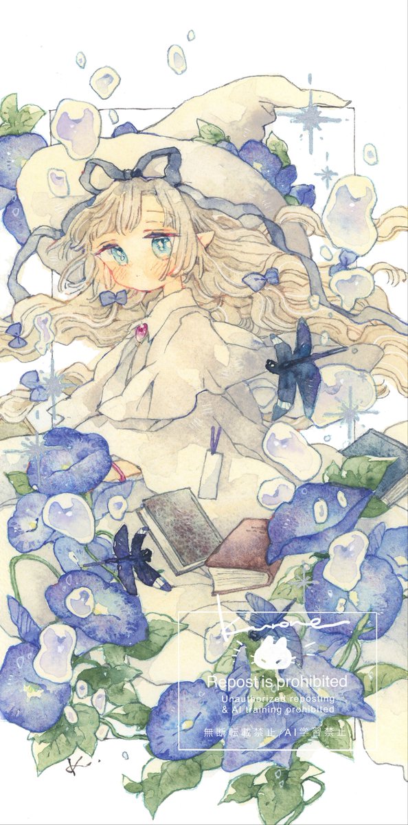 kurotarut's tweet photo. 夏の図書室🦋#透明水彩 https://t.co/a6c6LDpRTB