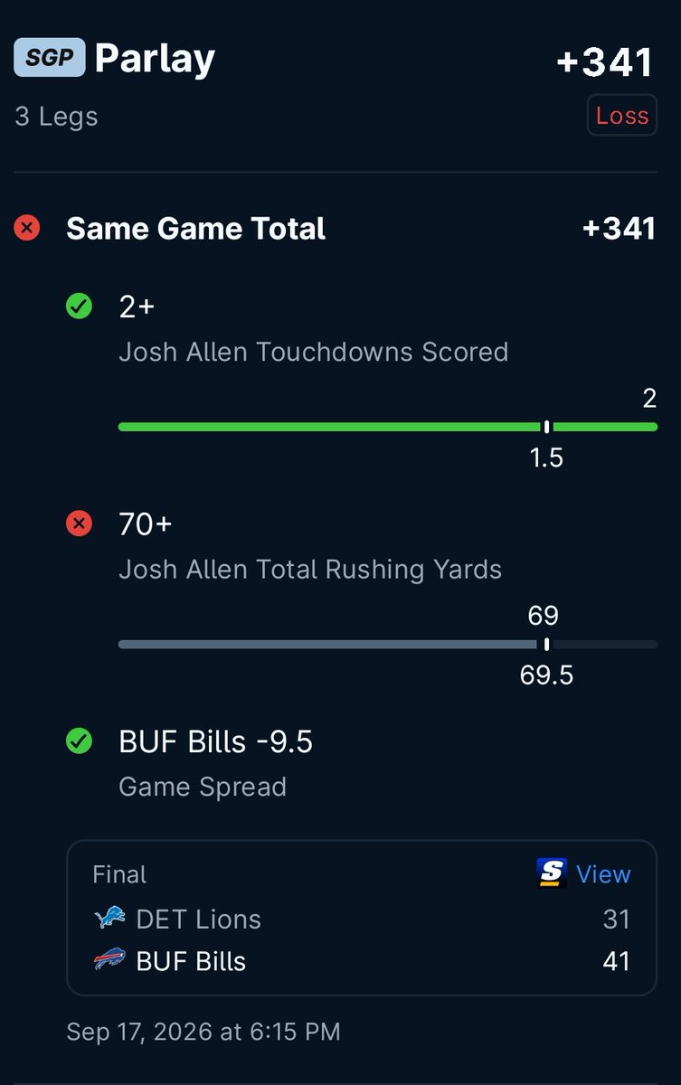 TFR860's tweet photo. This is why you should bet with
@FanaticsSports . I used a bonus bet somewhere else and lost due to Josh Allen kneeling out the game. Fanatics added a forward progress fairplay that would have made me money. I know where I'll be at Sunday https://t.co/KC5GRJ11xd