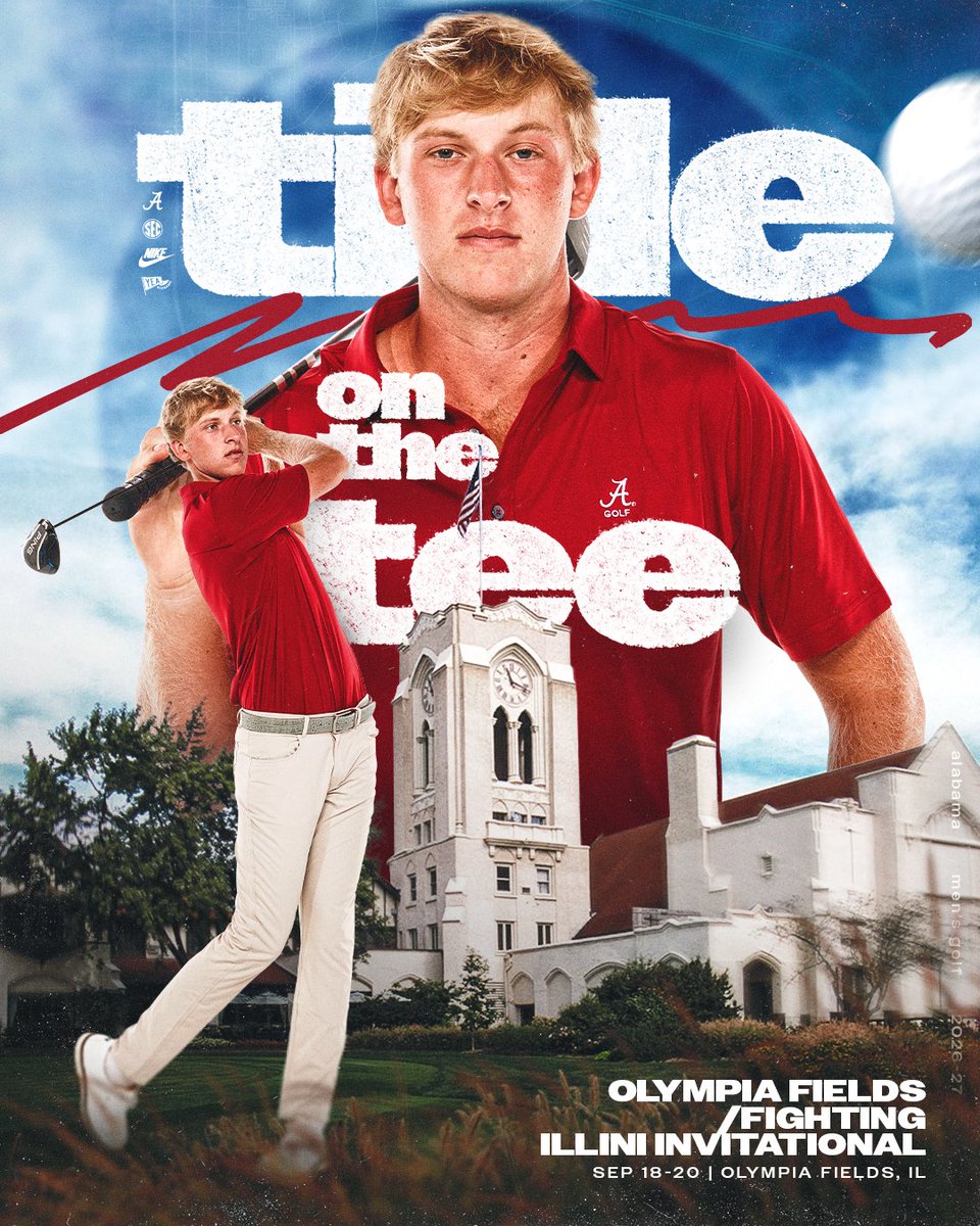 AlabamaMGolf's tweet photo. On the Tee in Olympia Fields!

⛳️ Olympia Fields Country Club | South Course 
🏌️ Par 70/7,215 yards  
🕐📊 https://t.co/eXBB4BSB8D

#RollTide https://t.co/fG92Z70KSR