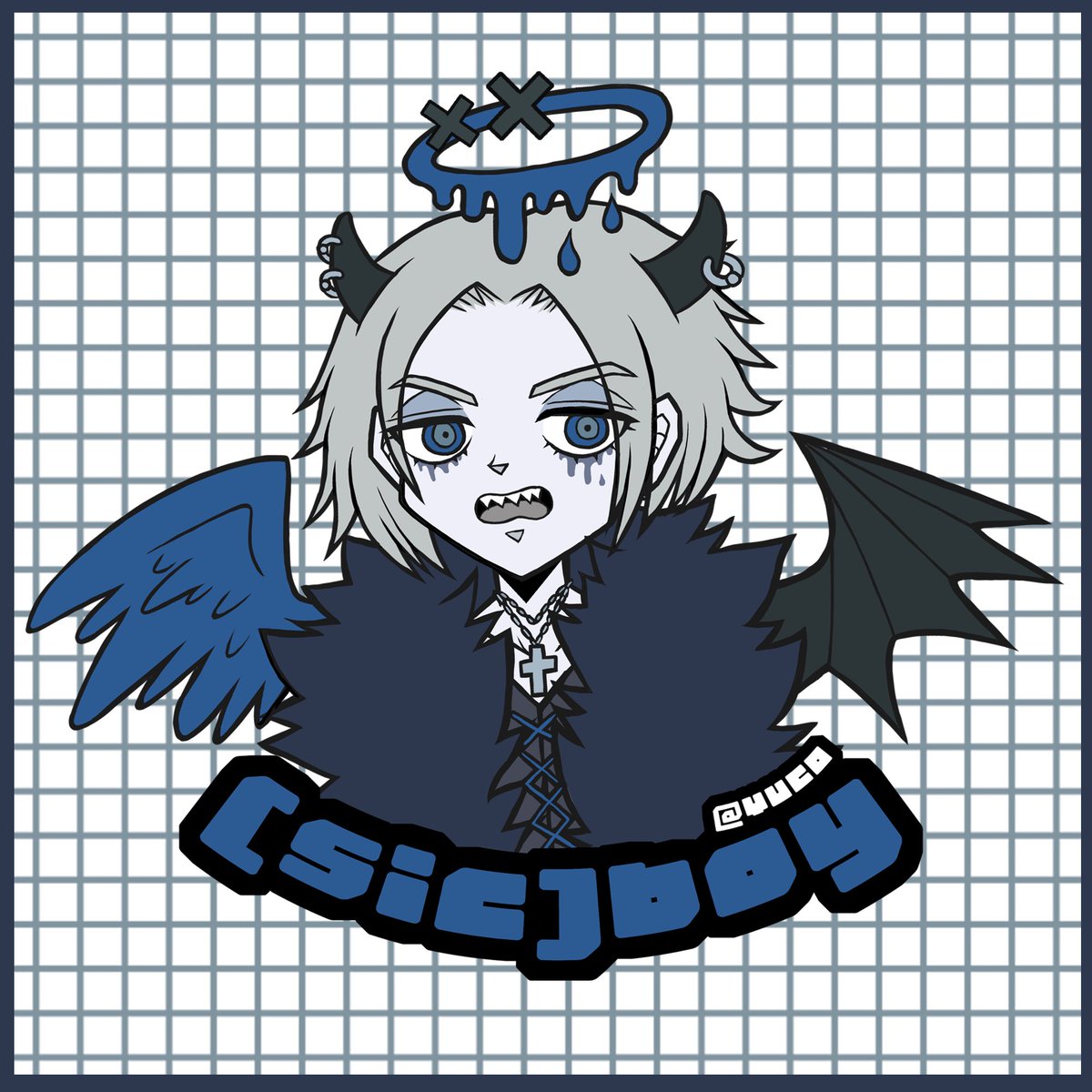 yucopink's tweet photo. (𝐬𝐢𝐜)𝐛𝐨𝐲👿💙🩶🖤
@sid_the_lynch
シドくんをイメージして描いたイラスト🤘🏻🩶
いつも最高にエモくてカッコ良い曲を聴かせてくれてありがとうございます❣️☠️⚡️
#sicboy
#fanart
#イラスト https://t.co/ApY2RVYDbQ