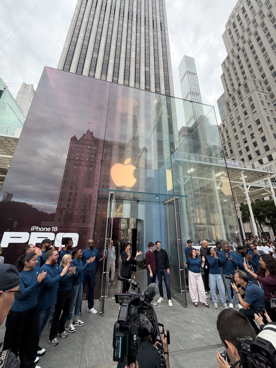 raywongy's tweet photo. Look how happy @johnternus is at the iPhone 18 Pro launch at Apple Fifth Ave! https://t.co/T8gXsgHupm