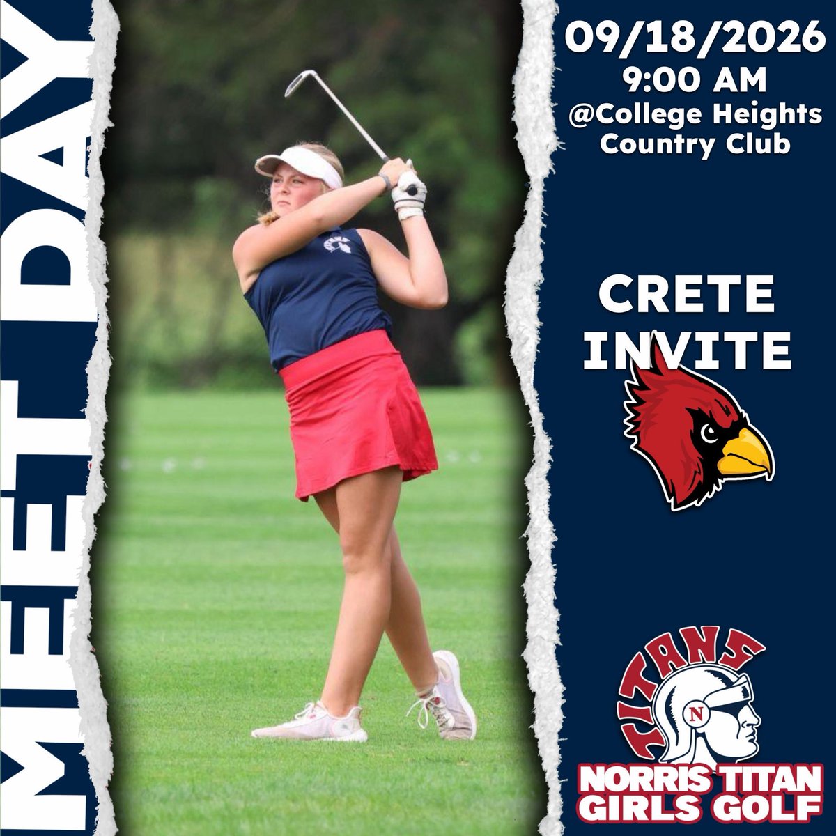 nsdgolf's tweet photo. Titans head to College Heights Country Club for the Crete Invite #NTG https://t.co/hrVAgW7Q01