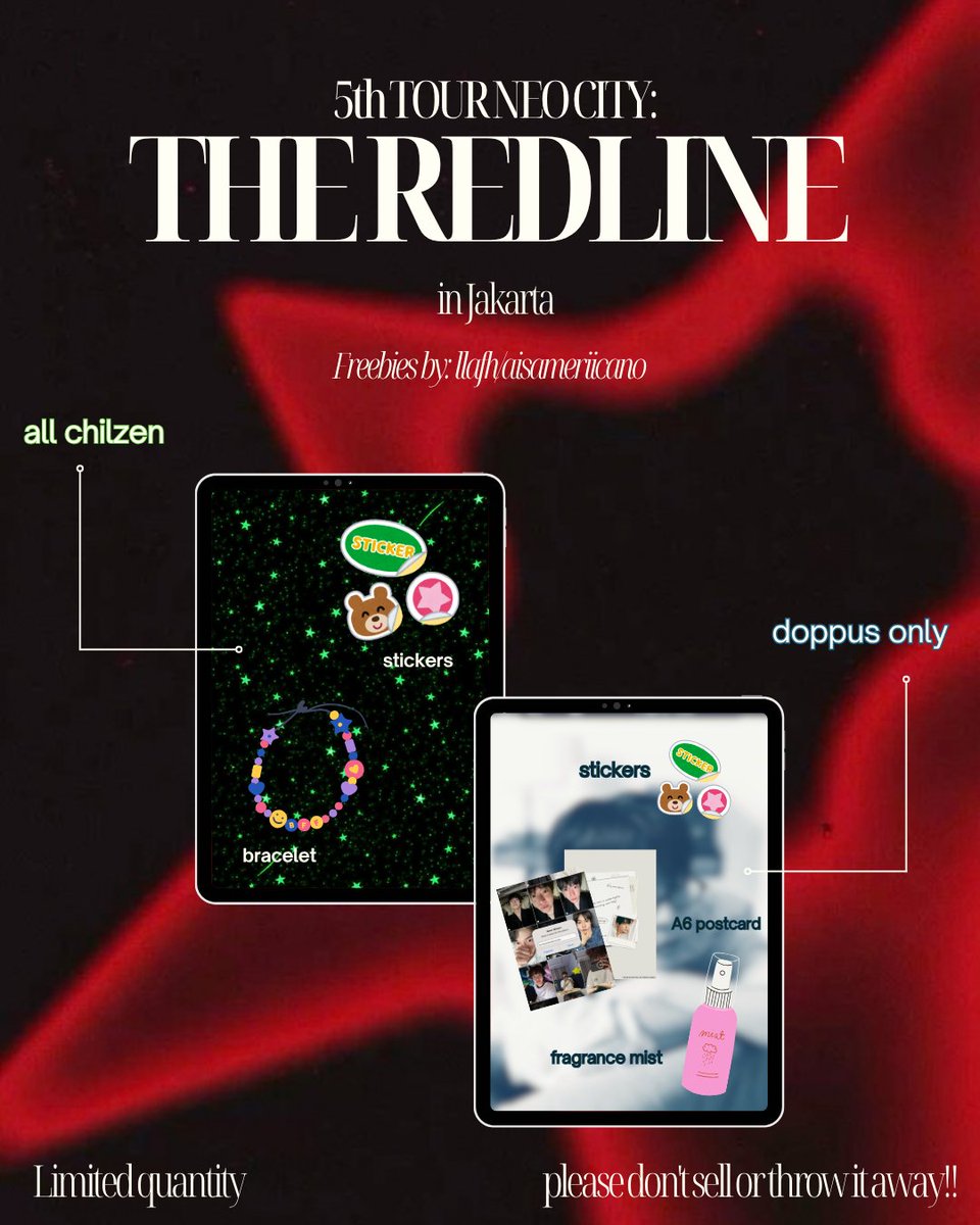 aisameriicano's tweet photo. NCT 127 5th NEO CITY
THE REDLINE in JAKARTA
freebies by me :)

•1 freebies/person for chilzen
•1 freebies/person strictly for Doppus only
👋🏻just say hi for claim

✨️limited quantity

‼️please don't sell or throw it away

#THE_REDLINE_JAKARTA #NCT127_5TH_NEOCITY_THE_REDLINE https://t.co/eeZM4OYk31