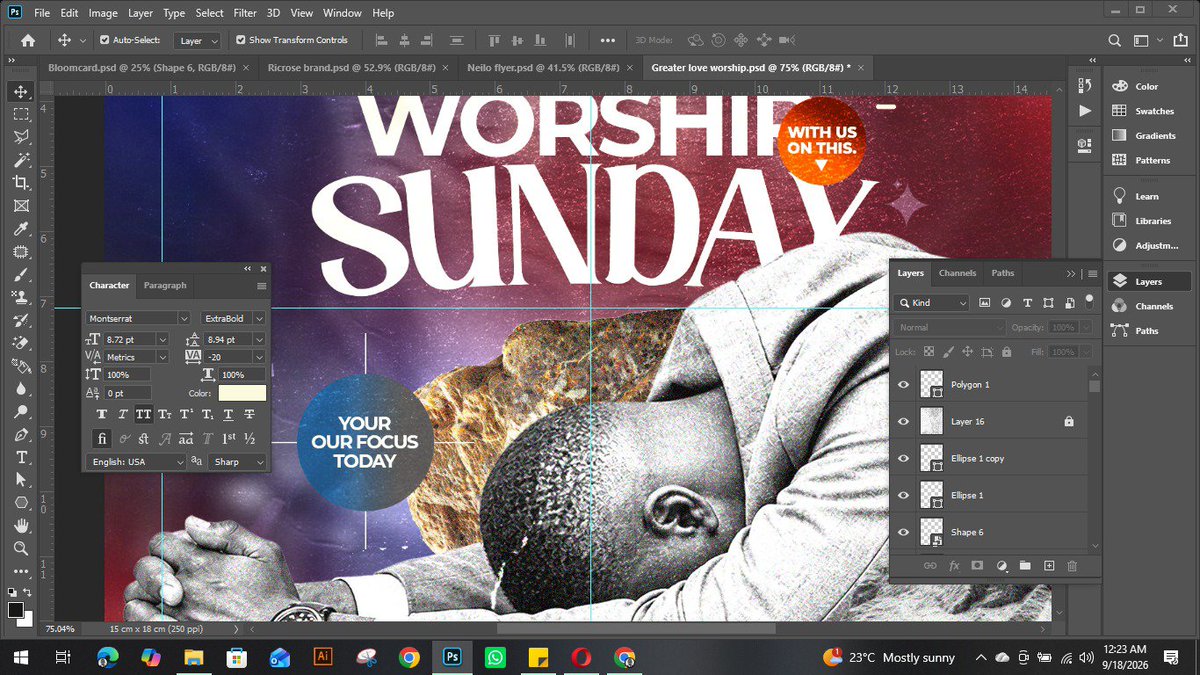 graphics49425's tweet photo. “Would you use this design for your business?”

Greater worship Sunday flyer
I deliver design solutions that speak Brands that sell ✍️✅ 

#chatmeup
#visualdesigner
#letscreate📈✅ https://t.co/8apaUHXqgw