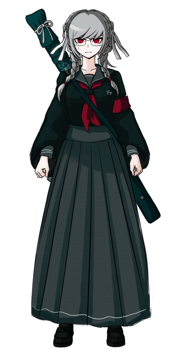 tmascfuyuhiko's tweet photo. dangan redesigns #1!! peko!!! 

#danganronpa

i wanted to lean more into the swordswoman vibe because.. lets be honest.. her original design is kinda just "im a highschooler with a sword."

+ https://t.co/XgkxfCsShy