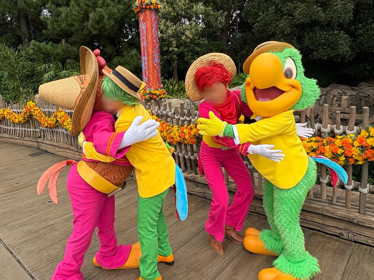 usginnk's tweet photo. 念願の仮装で🦜🐓に会うことが出来て嬉しかった！
2人もめちゃめちゃ喜んでくれて最高グリ！！
#Dハロ仮装2026 #Dハロ仮装 https://t.co/oQXkjWfDQB